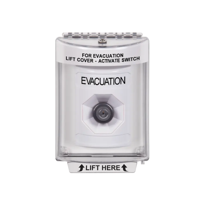 Standard Labeling, Buttons With Universal Stopper Flush, Key To Activate, White, SS2333EV-EN