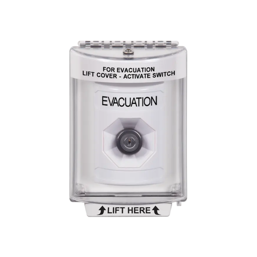 Standard Labeling, Buttons With Universal Stopper Flush, Key To Activate, White, SS2333EV-EN