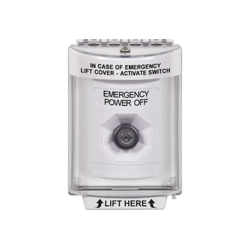 Standard Labeling, Buttons With Universal Stopper Flush, Key To Activate, White, SS2333PO-EN