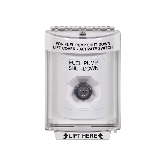 Standard Labeling, Buttons With Universal Stopper Flush, Key To Activate, White, SS2333PS-EN