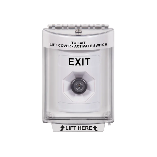 Standard Labeling, Buttons With Universal Stopper Flush, Key To Activate, White, SS2333XT-EN