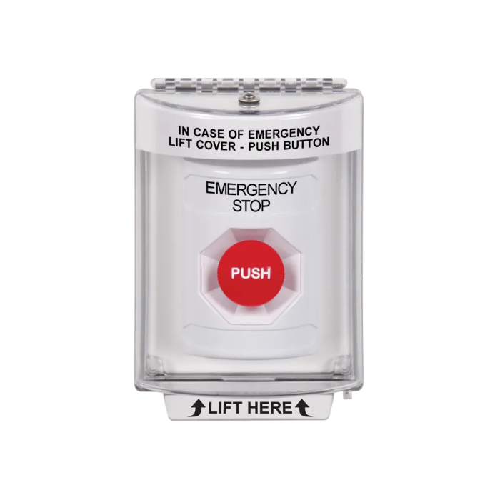 Standard Labeling, Buttons With Universal Stopper Flush, Momentary, White, SS2334ES-EN