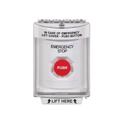 Standard Labeling, Buttons With Universal Stopper Flush, Momentary, White, SS2334ES-EN