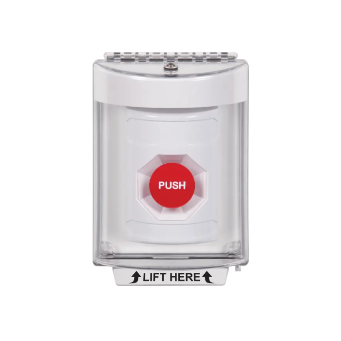Standard Labeling, Buttons With Universal Stopper Flush, Momentary, White, SS2334NT-EN