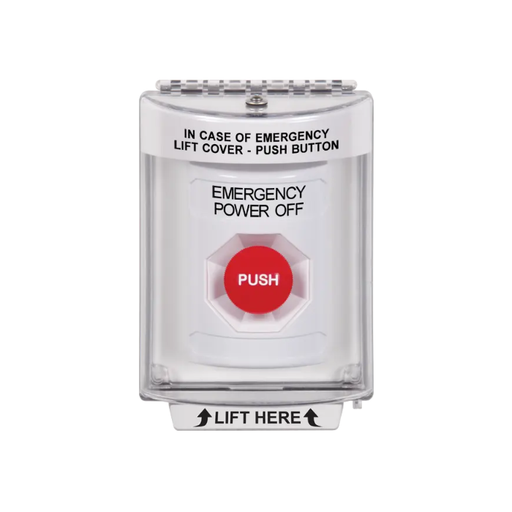 Standard Labeling, Buttons With Universal Stopper Flush, Momentary, White, SS2334PO-EN