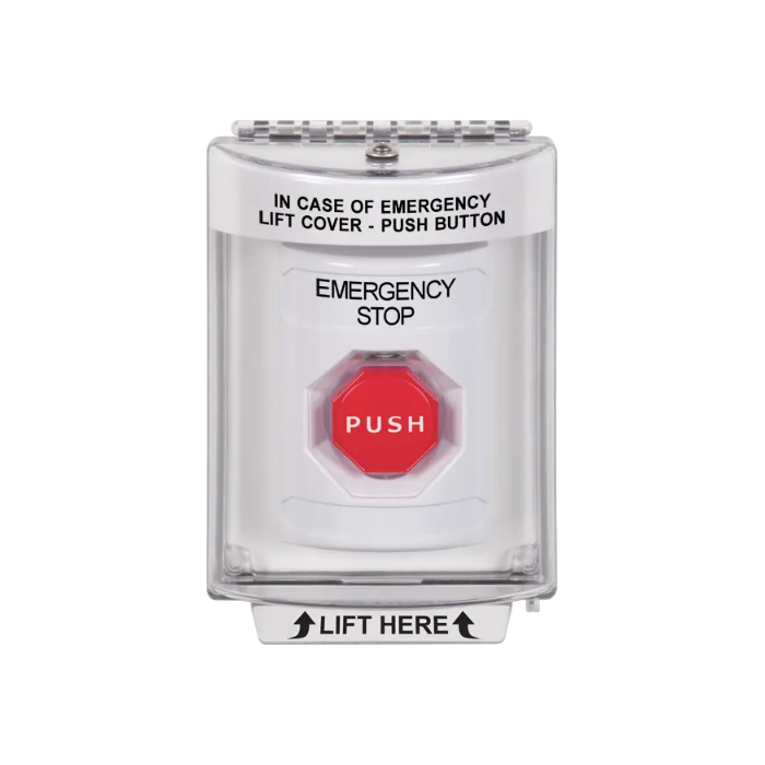 Standard Labeling, Buttons With Universal Stopper Flush, Momentary Illuminated, White, SS2335ES-EN