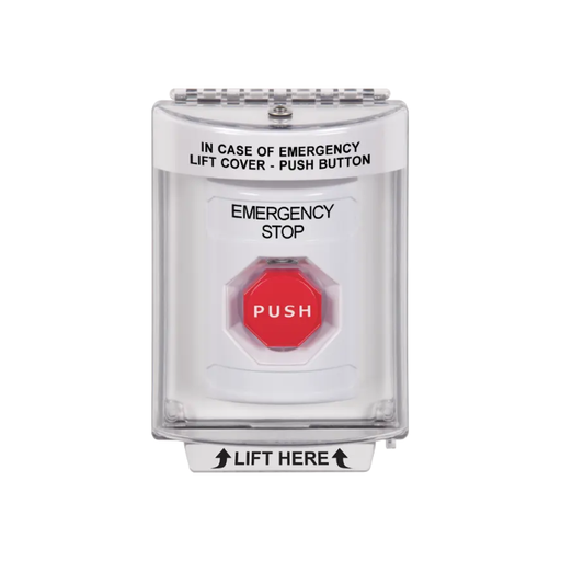 Standard Labeling, Buttons With Universal Stopper Flush, Momentary Illuminated, White, SS2335ES-EN