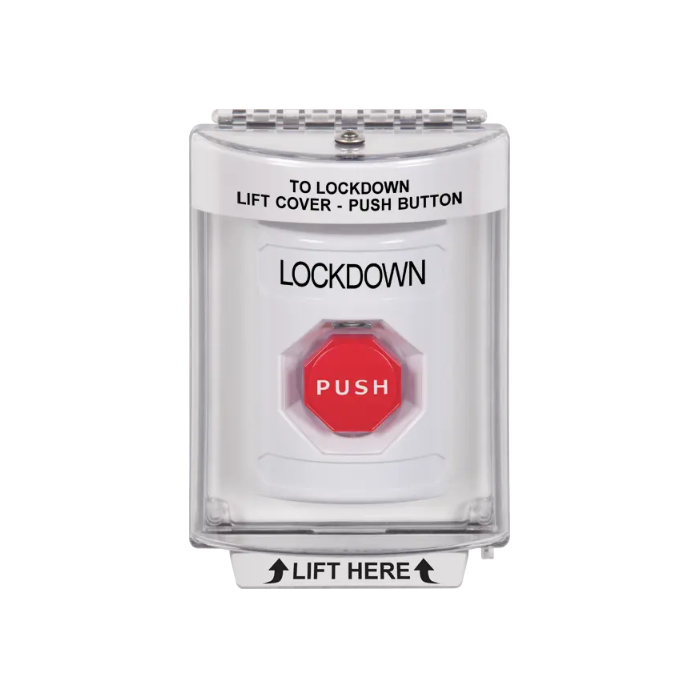 Standard Labeling, Buttons With Universal Stopper Flush, Momentary Illuminated, White, SS2335LD-EN