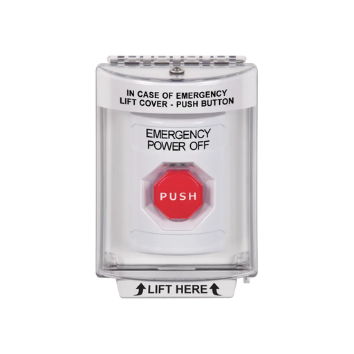Standard Labeling, Buttons With Universal Stopper Flush, Momentary Illuminated, White, SS2335PO-EN