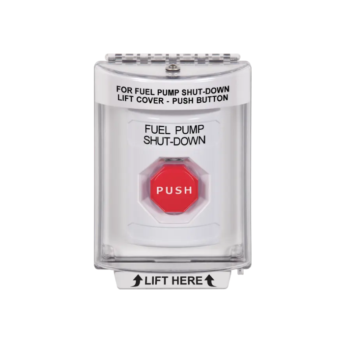 Standard Labeling, Buttons With Universal Stopper Flush, Momentary Illuminated, White, SS2335PS-EN