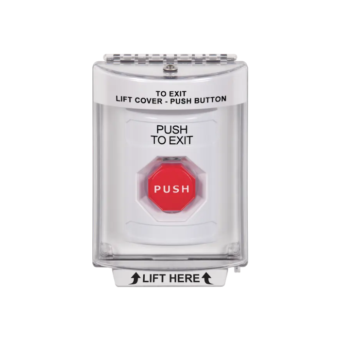 Standard Labeling, Buttons With Universal Stopper Flush, Momentary Illuminated, White, SS2335PX-EN