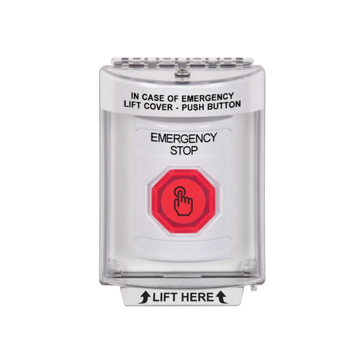 Standard Labeling, Buttons With Universal Stopper Flush, Momentary Illuminated Button, White, SS2336ES-EN