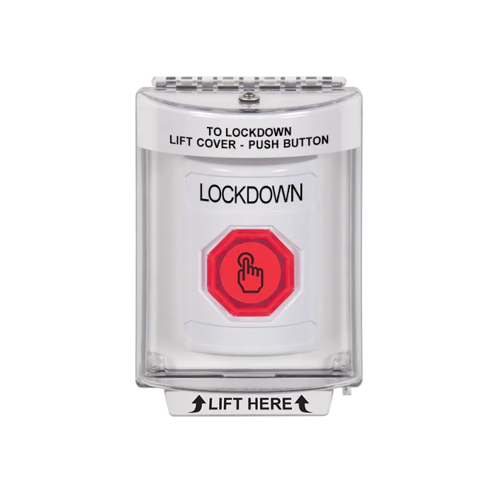 Standard Labeling, Buttons With Universal Stopper Flush, Momentary Illuminated Button, White, SS2336LD-EN