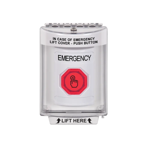 Standard Labeling, Buttons With Universal Stopper Flush, Weather Resistant Momentary Button, White, SS2337EM-EN