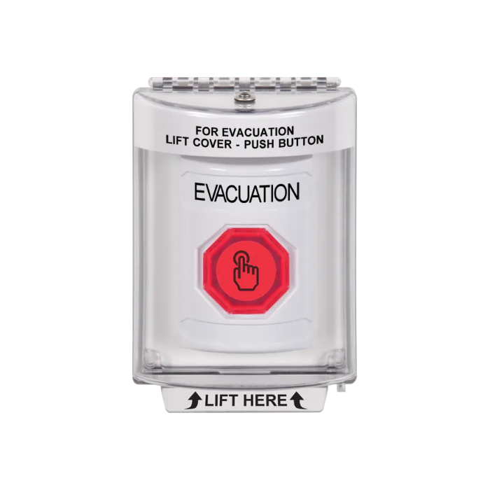 Standard Labeling, Buttons With Universal Stopper Flush, Weather Resistant Momentary Button, White, SS2337EV-EN