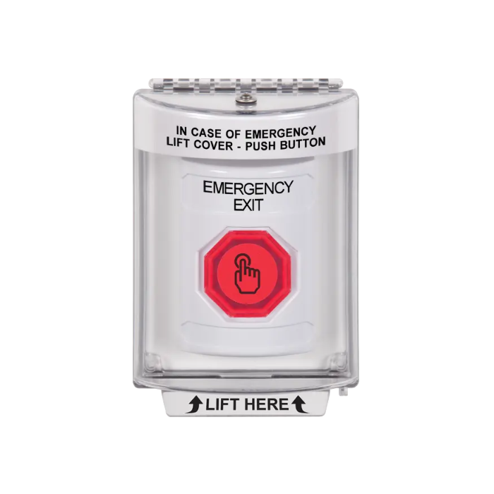 Standard Labeling, Buttons With Universal Stopper Flush, Weather Resistant Momentary Button, White, SS2337EX-EN