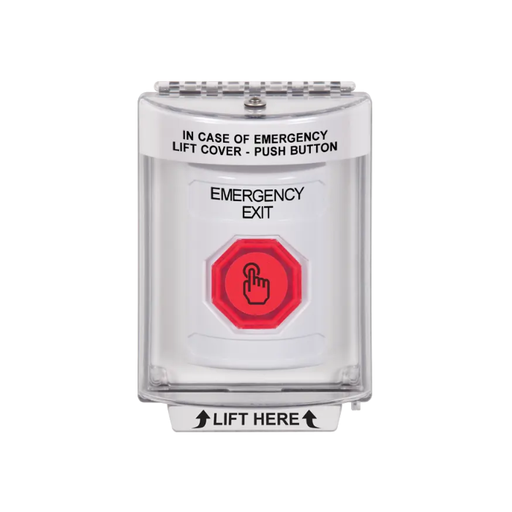 Standard Labeling, Buttons With Universal Stopper Flush, Weather Resistant Momentary Button, White, SS2337EX-EN