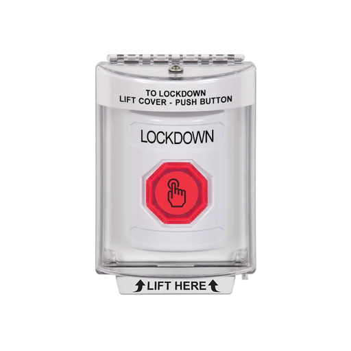 Standard Labeling, Buttons With Universal Stopper Flush, Weather Resistant Momentary Button, White, SS2337LD-EN