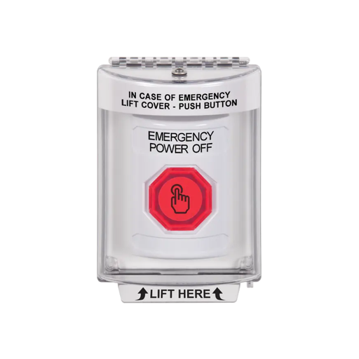 Standard Labeling, Buttons With Universal Stopper Flush, Weather Resistant Momentary Button, White, SS2337PO-EN