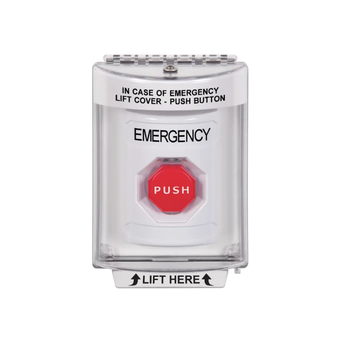 Standard Labeling, Buttons With Universal Stopper Flush, Pneumatic Illuminated, White, SS2338EM-EN