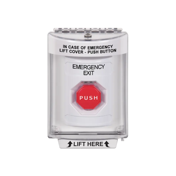 Standard Labeling, Buttons With Universal Stopper Flush, Pneumatic Illuminated, White, SS2338EX-EN