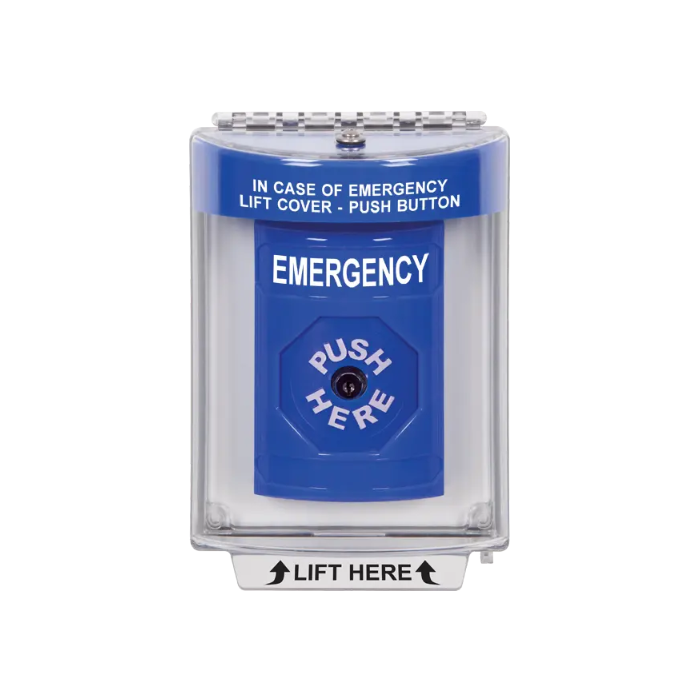 Standard Labeling, Buttons With Universal Stopper Flush, Key To Reset, Blue, SS2430EM-EN