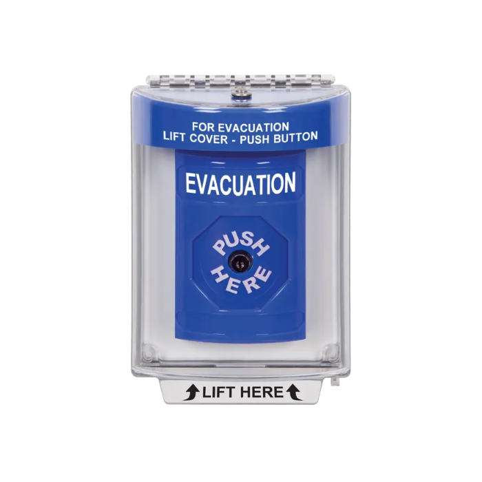 Standard Labeling, Buttons With Universal Stopper Flush, Key To Reset, Blue, SS2430EV-EN