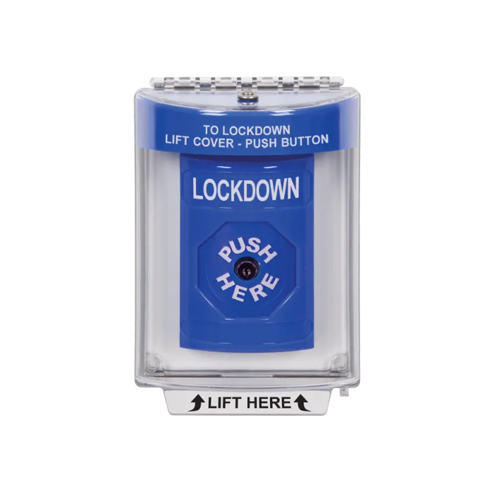 Standard Labeling, Buttons With Universal Stopper Flush, Key To Reset, Blue, SS2430LD-EN