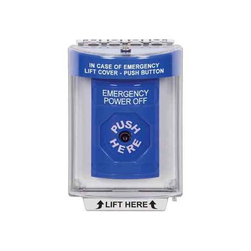 Standard Labeling, Buttons With Universal Stopper Flush, Key To Reset, Blue, SS2430PO-EN