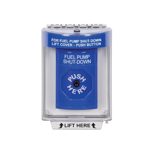 Standard Labeling, Buttons With Universal Stopper Flush, Key To Reset, Blue, SS2430PS-EN