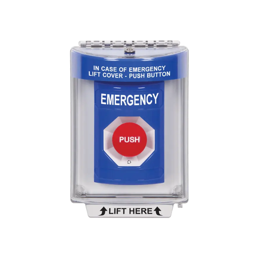 Standard Labeling, Buttons With Universal Stopper Flush, Turn To Reset, Blue, SS2431EM-EN
