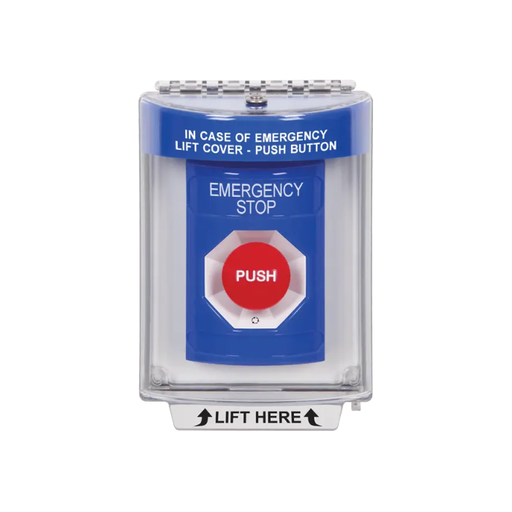 Standard Labeling, Buttons With Universal Stopper Flush, Turn To Reset, Blue, SS2431ES-EN