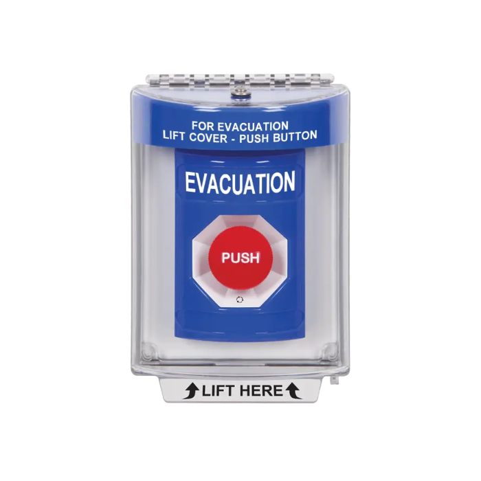 Standard Labeling, Buttons With Universal Stopper Flush, Turn To Reset, Blue, SS2431EV-EN