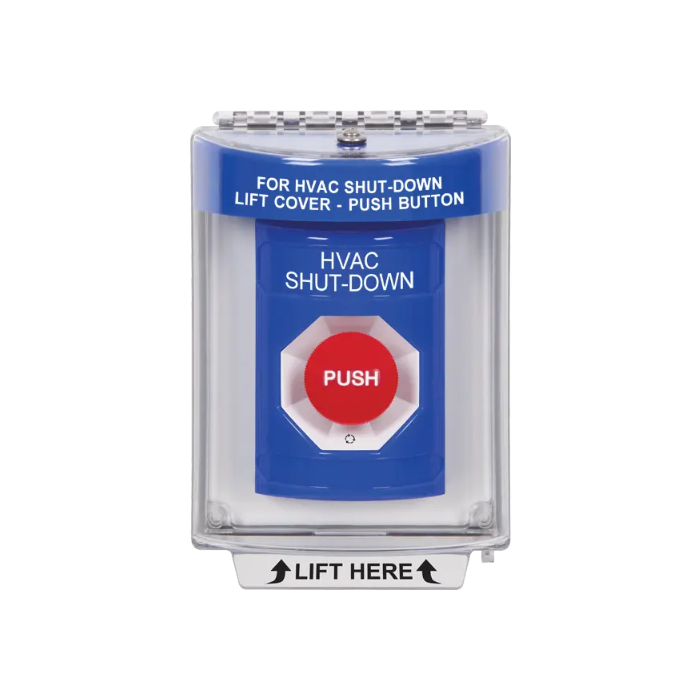 Standard Labeling, Buttons With Universal Stopper Flush, Turn To Reset, Blue, SS2431HV-EN
