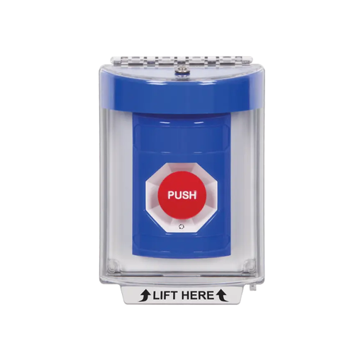 Standard Labeling, Buttons With Universal Stopper Flush, Turn To Reset, Blue, SS2431NT-EN