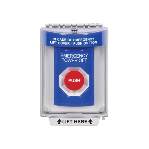 Standard Labeling, Buttons With Universal Stopper Flush, Turn To Reset, Blue, SS2431PO-EN