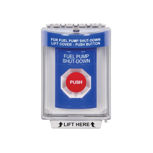 Standard Labeling, Buttons With Universal Stopper Flush, Turn To Reset, Blue, SS2431PS-EN