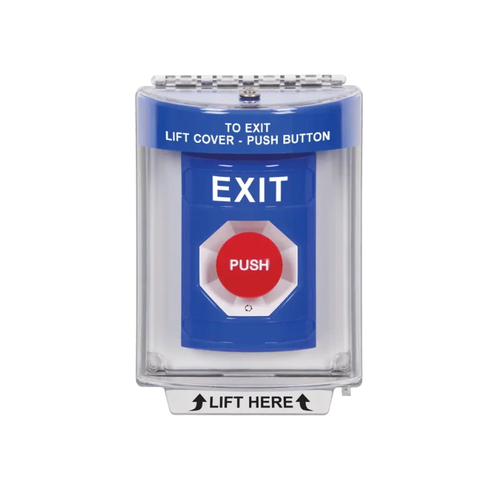 Standard Labeling, Buttons With Universal Stopper Flush, Turn To Reset, Blue, SS2431XT-EN