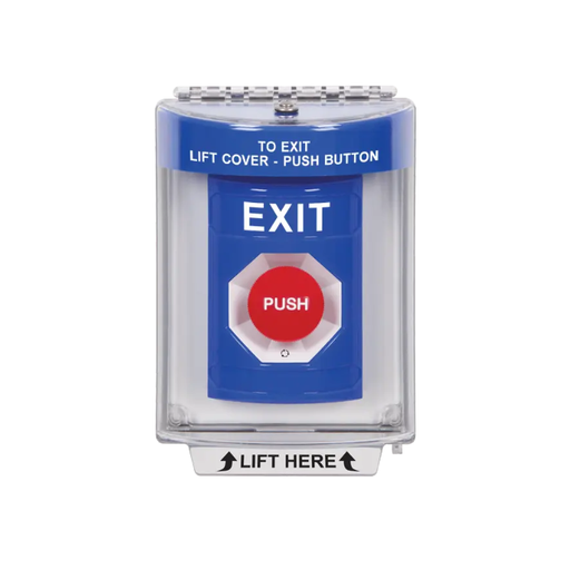 Standard Labeling, Buttons With Universal Stopper Flush, Turn To Reset, Blue, SS2431XT-EN