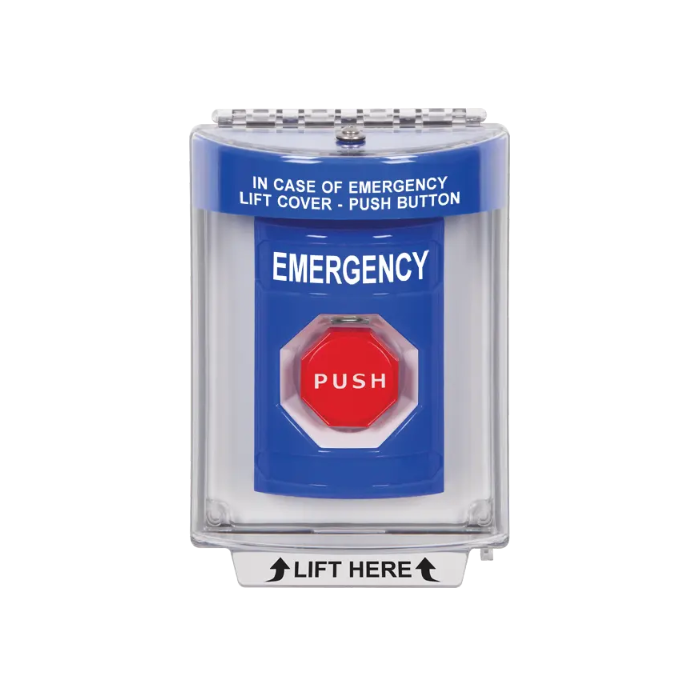Standard Labeling, Buttons With Universal Stopper Flush, Key To Reset Illuminated, Blue, SS2432EM-EN