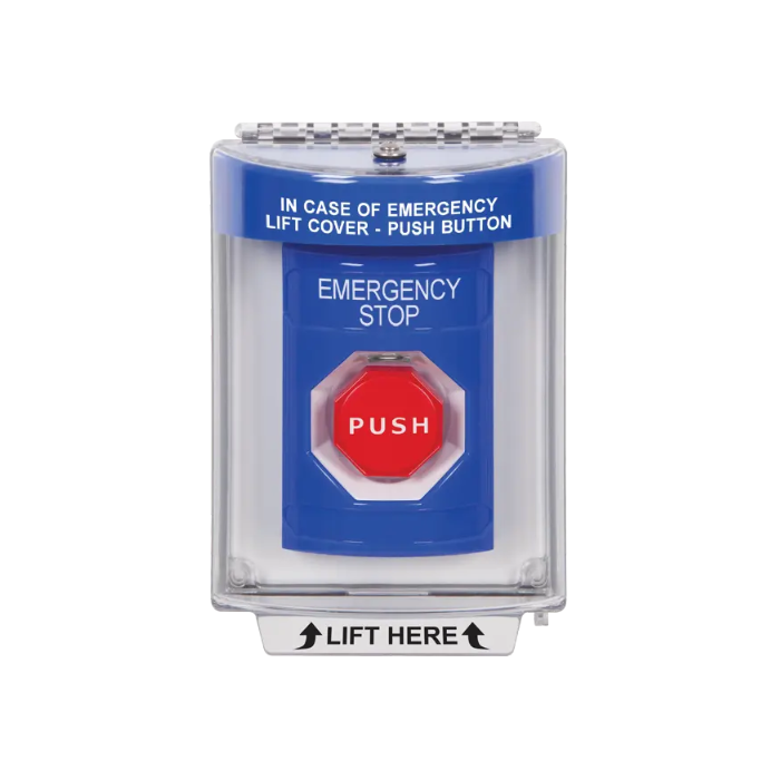 Standard Labeling, Buttons With Universal Stopper Flush, Key To Reset Illuminated, Blue, SS2432ES-EN