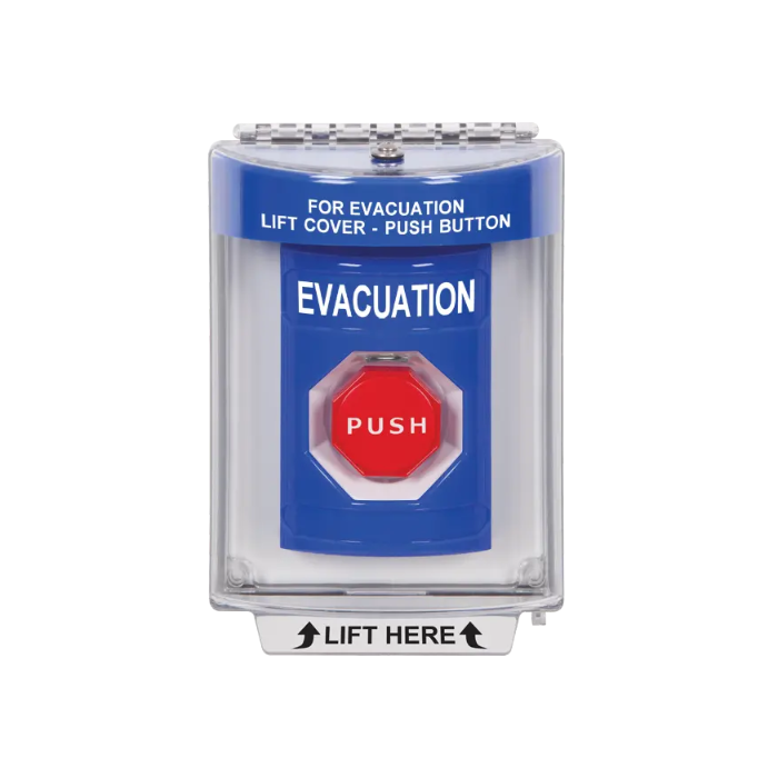Standard Labeling, Buttons With Universal Stopper Flush, Key To Reset Illuminated, Blue, SS2432EV-EN