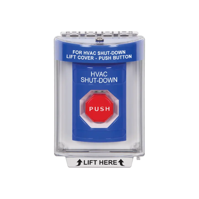 Standard Labeling, Buttons With Universal Stopper Flush, Key To Reset Illuminated, Blue, SS2432HV-EN