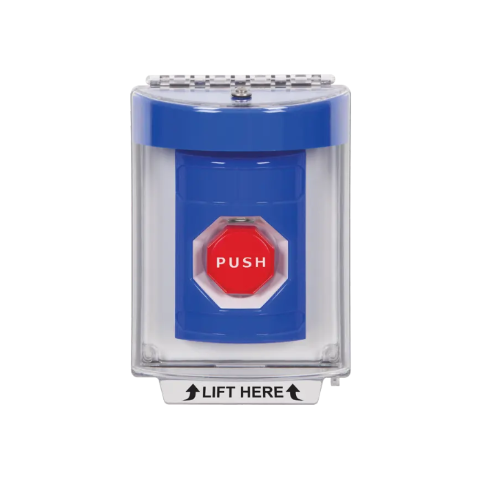 Standard Labeling, Buttons With Universal Stopper Flush, Key To Reset Illuminated, Blue, SS2432NT-EN