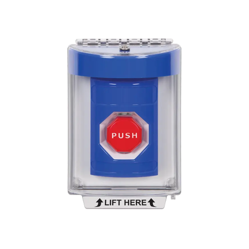 Standard Labeling, Buttons With Universal Stopper Flush, Key To Reset Illuminated, Blue, SS2432NT-EN