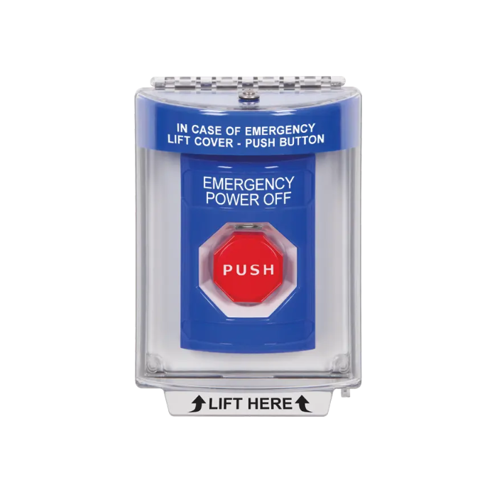 Standard Labeling, Buttons With Universal Stopper Flush, Key To Reset Illuminated, Blue, SS2432PO-EN