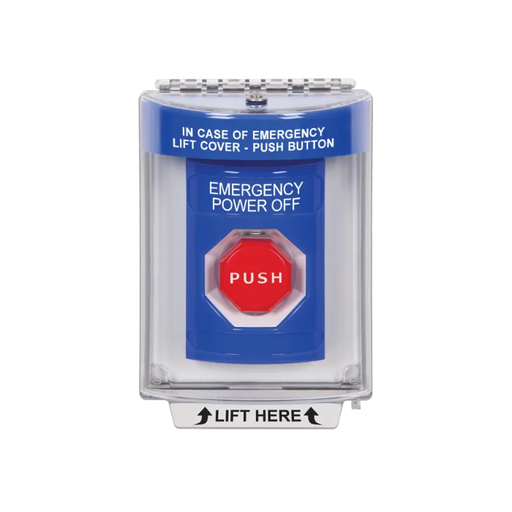 Standard Labeling, Buttons With Universal Stopper Flush, Key To Reset Illuminated, Blue, SS2432PO-EN
