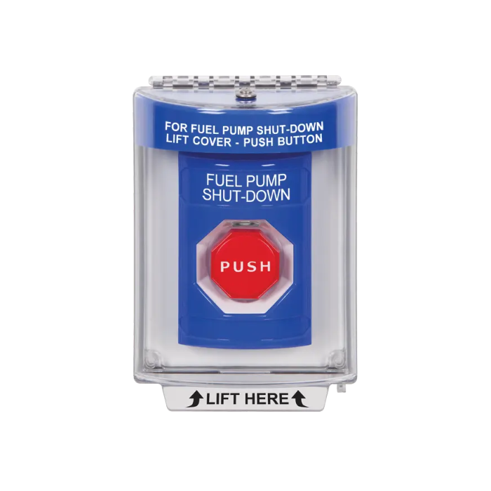 Standard Labeling, Buttons With Universal Stopper Flush, Key To Reset Illuminated, Blue, SS2432PS-EN