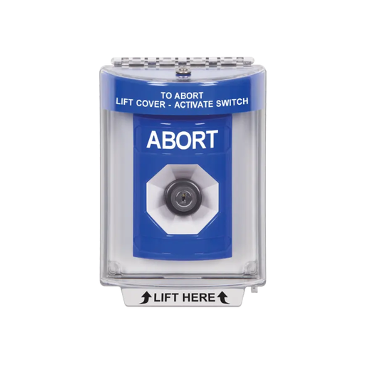 Standard Labeling, Buttons With Universal Stopper Flush, Key To Activate, Blue, SS2433AB-EN