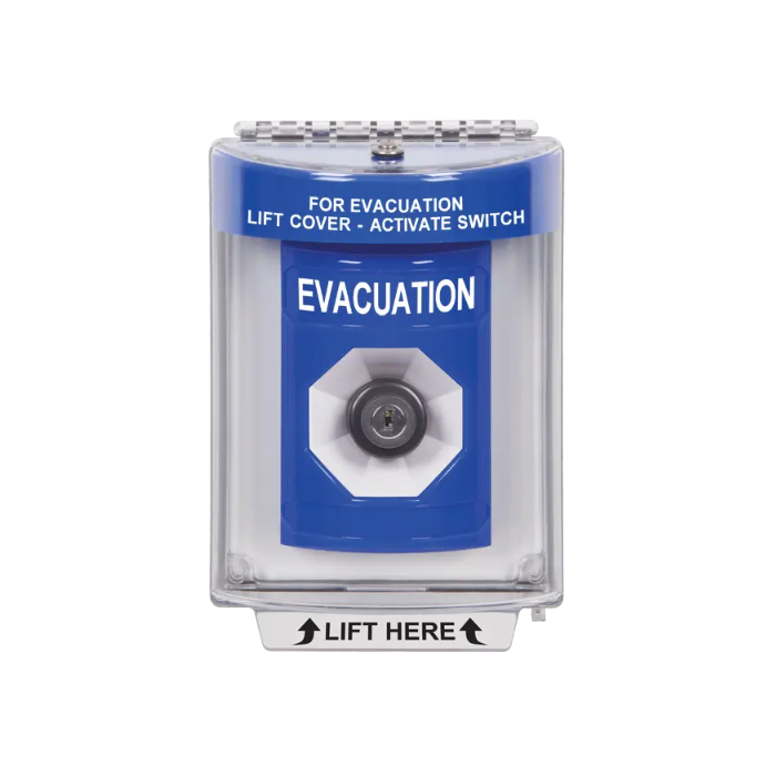 Standard Labeling, Buttons With Universal Stopper Flush, Key To Activate, Blue, SS2433EV-EN